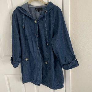 JNY light weight Jean jacket with hood